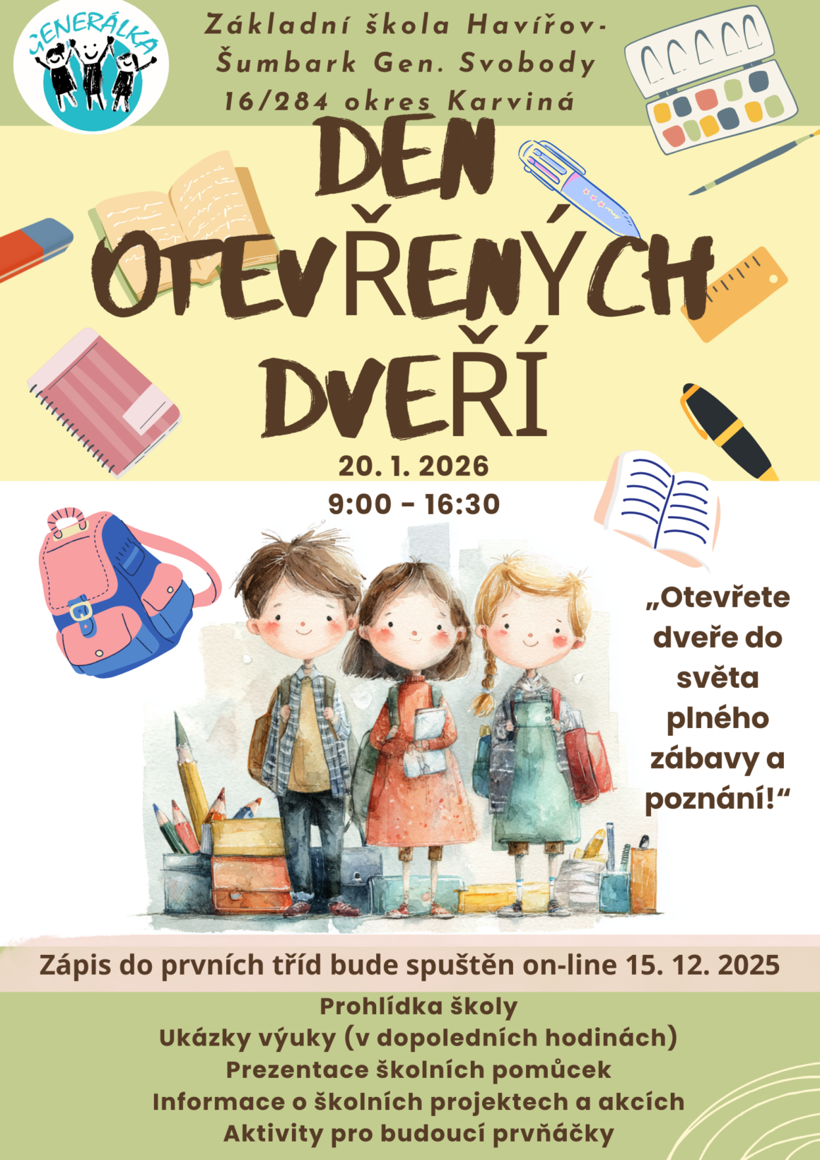 Den otevřených dveří Den otevřených dveří 2026 – program